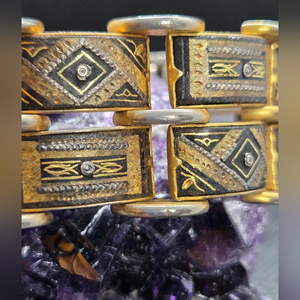 Damascene Bracelet Bird Motif IA Midas of Toledo - Picture 2 of 9